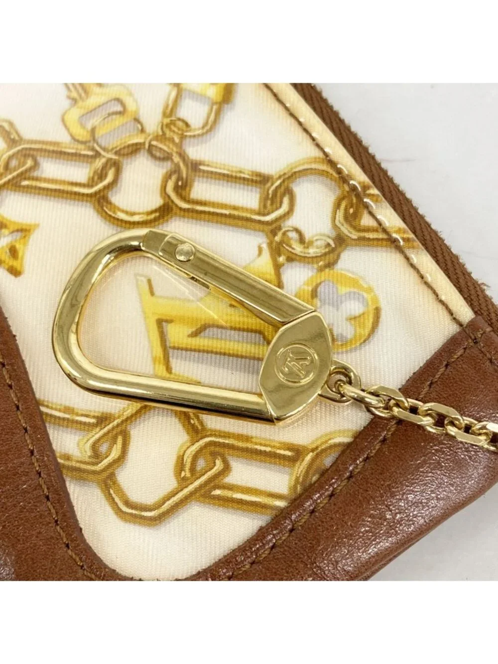 Louis Vuitton Coin Purse Monogram Charm Pochette Cles Blanc